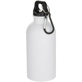 Oregon 400 ml matte RCS recycled single wall stainless steel water bottle with carabiner