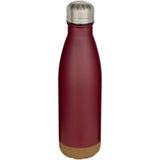 Cove 500 ml double wall vacuum insulated stainless steel water bottle with cork details