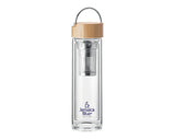 Bucharest Double Wall 400ml Glass Water Bottle With Infuser