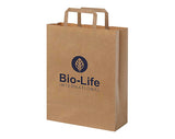 Leyburn Medium Kraft Paper Flat Handled Recycled Paper Bags - Natural