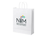 Middleham Large Twist Handled Recycled Kraft Paper Bags - White