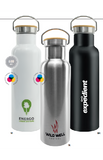 Stainless Steel Flask with Bamboo Lid