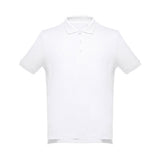 THC ADAM WH. Men's short-sleeved cotton piqué polo shirt. White