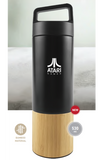 Black Stainless Steel Flask with Bamboo