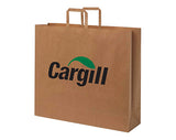 Leyburn Super Large Kraft Paper Flat Handled Recycled Paper Bags - Natural