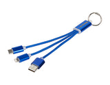Vegas Metal 3 in 1 compatible USB Charging Cable with Keychain